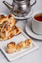 Freshly baked goods and tea