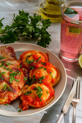 Chicken Parmesan with Ravioli