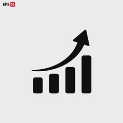 Growth Increase Icon vector . Increase sign