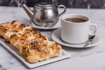 Freshly baked goods and tea