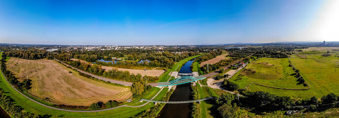 rzeka Olza z lotu ptaka w okolicy Karwiny, Czechy © Franciszek