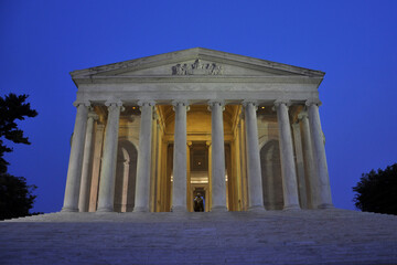 Obraz premium Jefferson Memorial at night, Washington, District of Columbia DC, USA.
