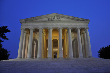 Jefferson Memorial at night, Washington, District of Columbia DC, USA.