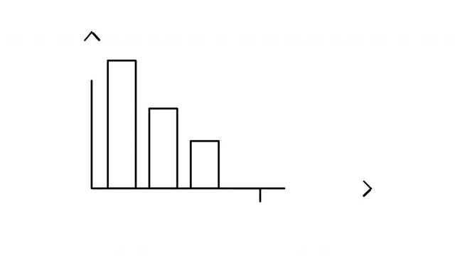 Line graph icon animation, isolated on white and black backgrounds