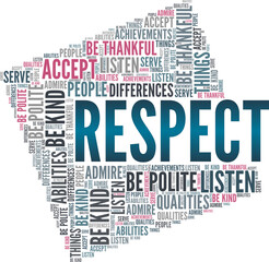 Respect vector illustration word cloud isolated on a white background.