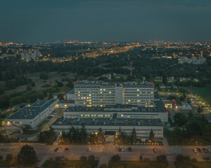 view of the gdansk zaspa hospital  at night © Jurand