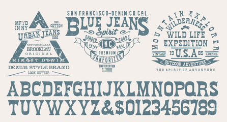 Original vintage Denim print  for t-shirt or apparel.