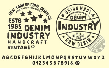 Original vintage Denim print  for t-shirt or apparel.