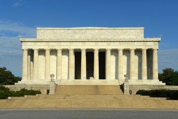 Lincoln Memorial in the morning in Washington, District of Columbia DC, USA.