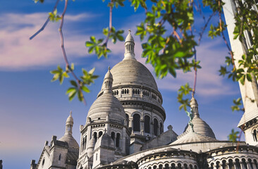 The Basilica of the Sacred Heart of Paris, commonly known as Sacré-Cœur Basilica, located in the...