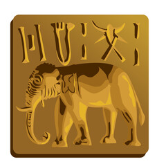 Ancient Mohenjo Daro Elephant Seal Illustration