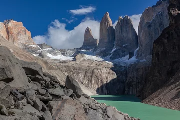 Foto auf Acrylglas Cuernos del Paine Gletscherlagune im Nationalpark Torres del Paine