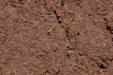 wall made of mud. adobe construction in Catamarca, Argentina (adobe road)

