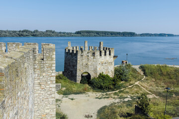 Fototapeta na wymiar Smederevo Fortress at the coast of the Danube River, Serbia
