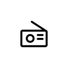 radio icon with line style on white background