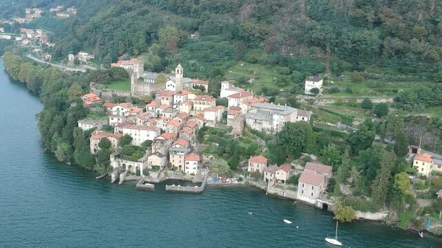 Aerial view of Corenno Plinio
