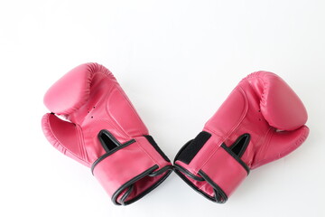 Red boxing glove depicted on a white background
