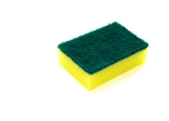 Yellow sponge isolated on white background