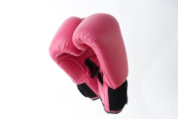 Red boxing glove depicted on a white background