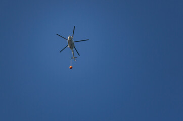 firefighting helicopter for wildfire in the sky