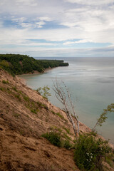 Log Slide overlook Lake Superior at Pictured Rock National Lakeshore in summer