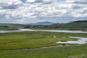 Fototapeta na wymiar Hayden Valley and Yellowstone River, Yellowstone National Park