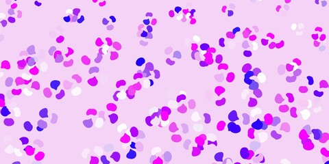 Light purple, pink vector background with random forms.