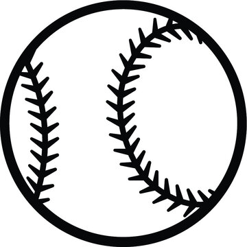 Baseball ball silhouette vector illustration isolated on white background. Ideal for logo design element, sticker, car decals and any kind of decoration.