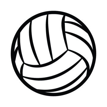 Volleyball ball silhouette vector illustration isolated on white background. Ideal for logo design element, sticker, car decals and any kind of decoration.