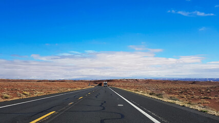 Fototapeta na wymiar Wide open highways on the desert, AZ, USA