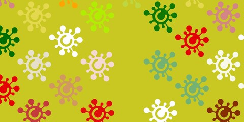 Light Green, Red vector texture with disease symbols.
