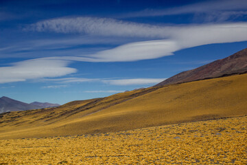 Obraz premium The route of the 6 thousands meters. Between Chile and Tinogasta, Catamarca, Argentina there is this beautiful road. 