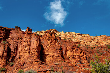 Fototapeta premium Yellow, orange and red rock walls dominate the desert landscape, Sedona, AZ, USA