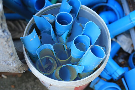 Blue And White Plastic Pipes