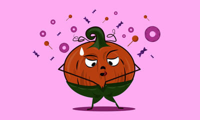 Sweet pumpkin, the main attribute of the holiday is Halloween