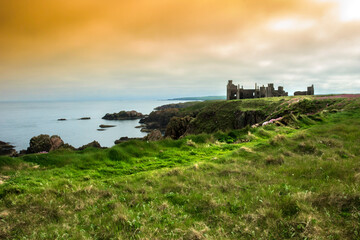 Fototapeta na wymiar Slains Castle. Cruden Bay, Aberdeenshire, Scotland, UK