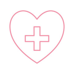 heart with cross line style icon vector design