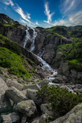 Fototapeta na wymiar Sikawa waterfall. Tatra National Park. Poland