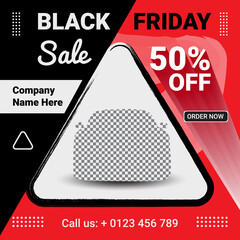 Black Friday social media post design vector