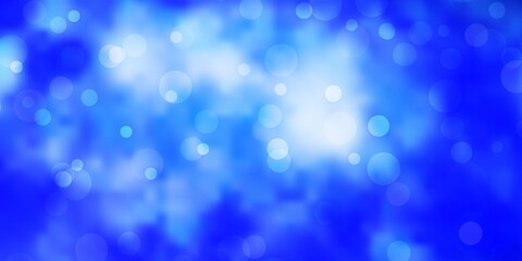 Light BLUE vector background with spots. Illustration with set of shining colorful abstract spheres. Design for your commercials.