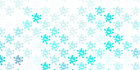 Light blue vector background with covid-19 symbols.