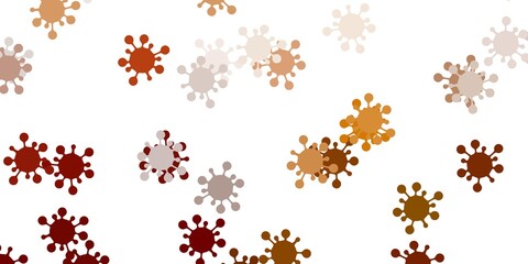 Light green, yellow vector backdrop with virus symbols.