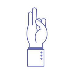 two hand sign language line and fill style icon vector design