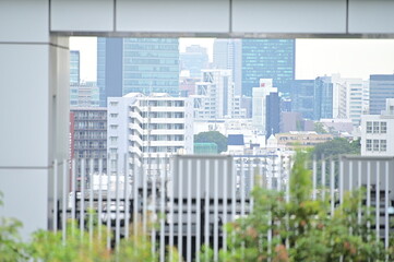新宿駅の屋上から見た風景