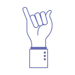 y hand sign language line and fill style icon vector design