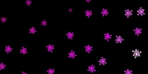 Fototapeta na wymiar Dark pink vector template with flu signs.
