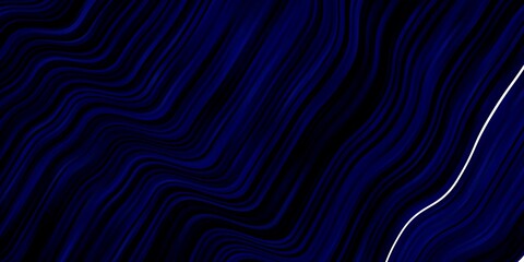 Dark BLUE vector template with curved lines. Colorful illustration in abstract style with bent lines. Best design for your posters, banners.