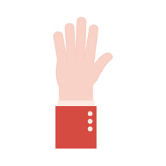 high five hand sign language flat style icon vector design