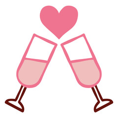 Isolated special drink saint valentin holiday icon - Vector