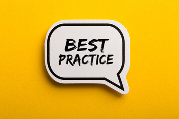 Best Practice Speech Bubble Isolated On Yellow Background